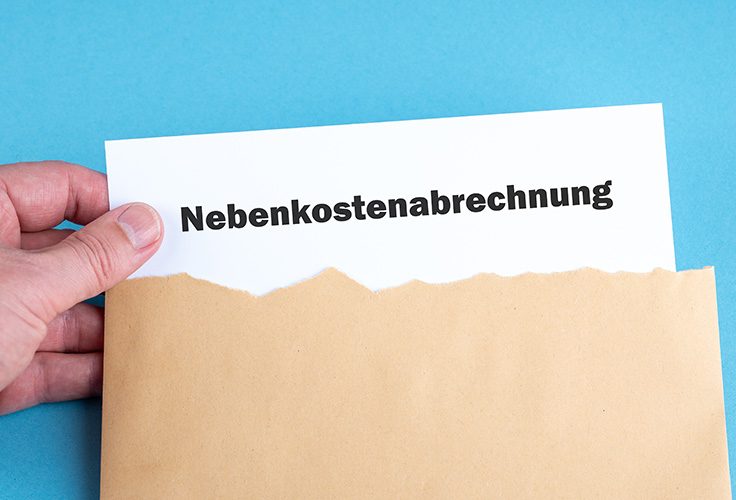 Nebenkostenabrechnung Aufschrift auf Brief