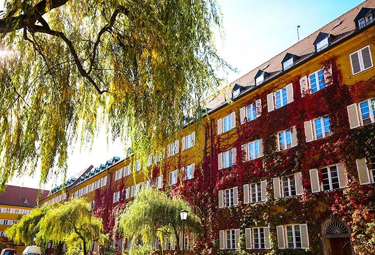 Denkmalgeschützte Häuser in der Borstei in München